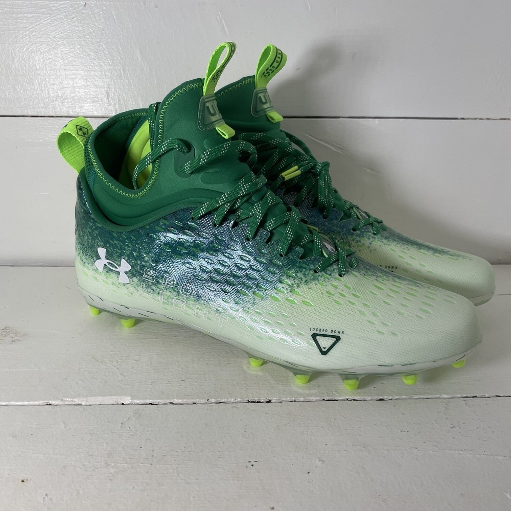 Under Armour Spotlight Lux MC 2.0 Football Cleats Green 3025082-301‎ Men Size 14